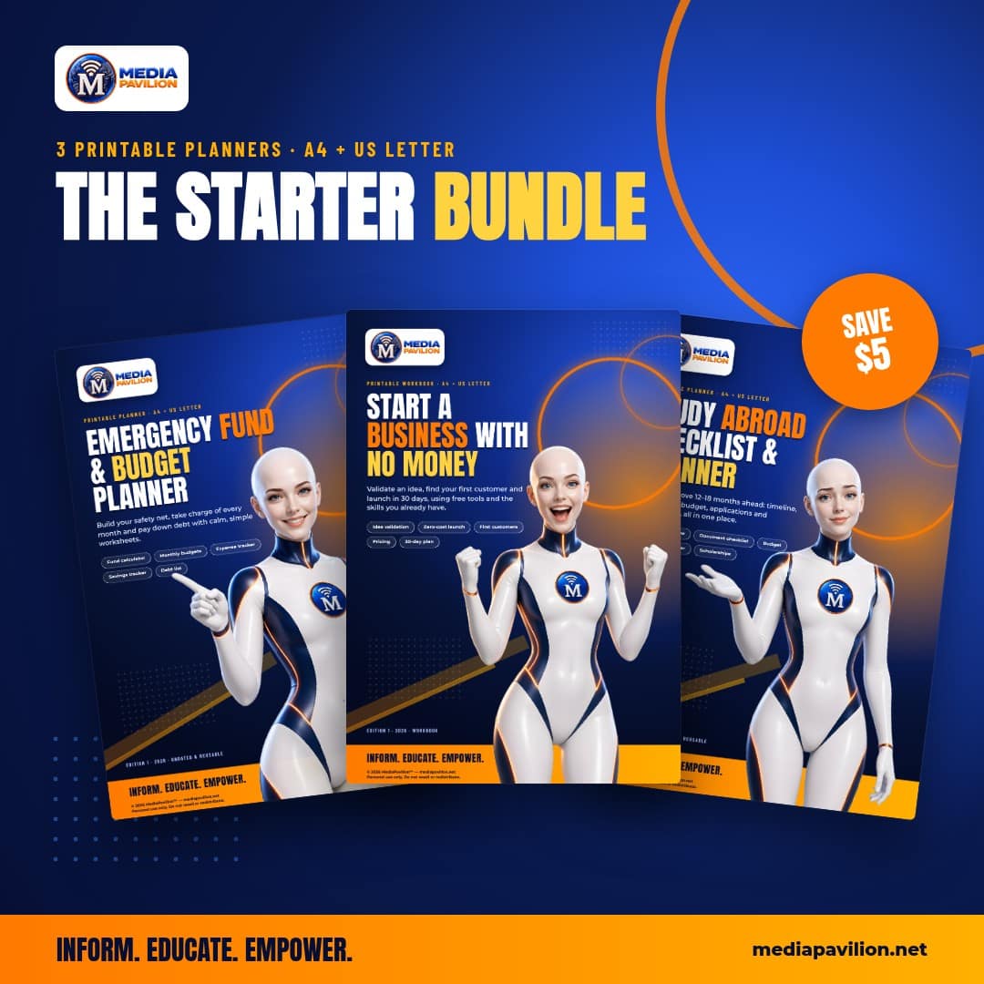 Starter Bundle: 3 Printable Planners & Workbooks: cover, MediaPavilion printable