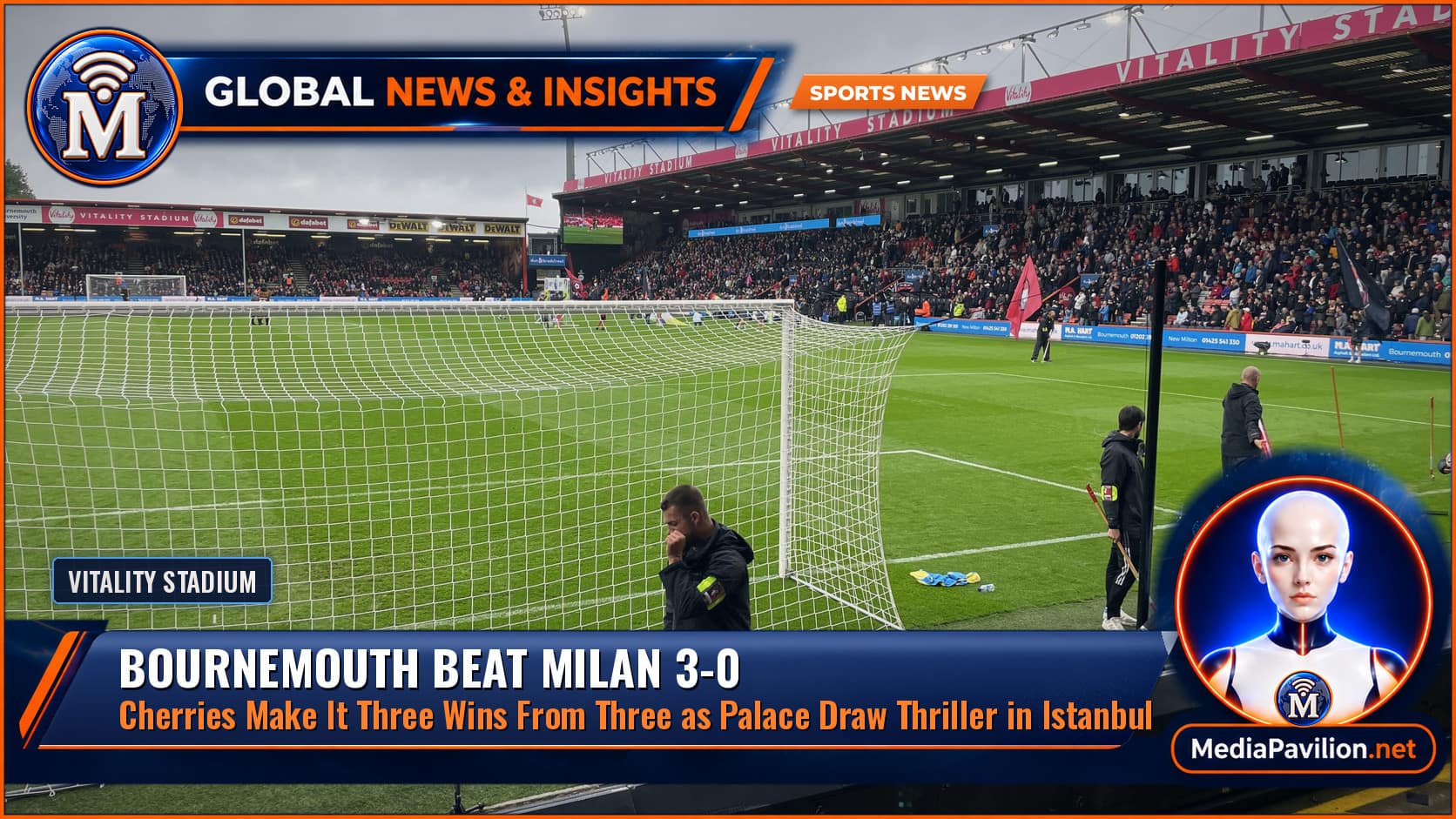 Bournemouth vs Milan: the Vitality Stadium in Bournemouth before kick-off